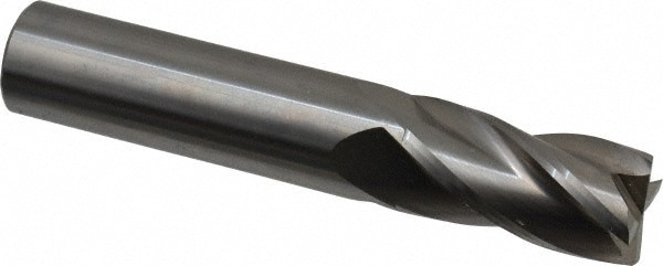 Square End Mill: 0.6299'' Dia, 1.2598'' LOC, 4 Flutes, Solid Carbide