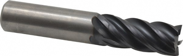 Square End Mill: 5/8'' Dia, 1-1/4'' LOC, 5/8'' Shank Dia, 3-1/2'' OAL, 5 Flutes, Solid Carbide