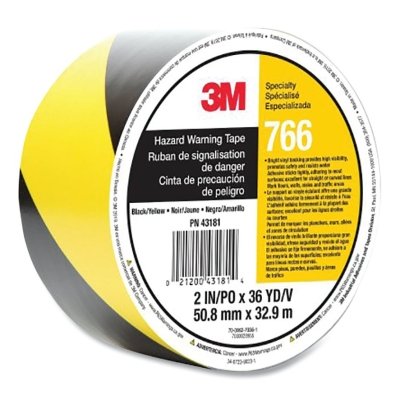 3M HAZARD WARNING TAPE 766 BLK/YELLOW 2