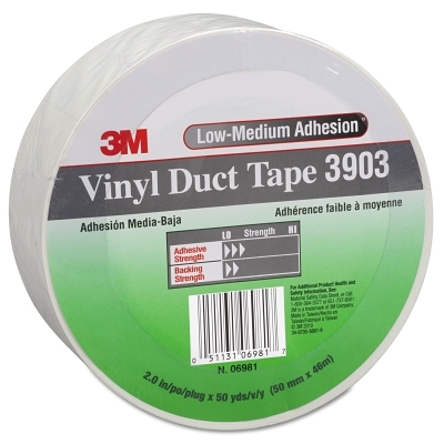 WHITE VINYL DUCT TAPE 3903 2