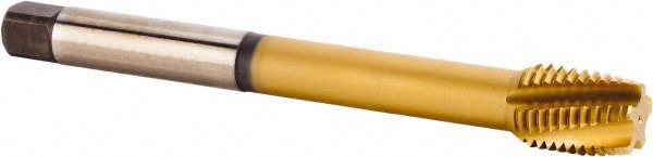 Spiral Flute Tap: M24x3.00 Metric, 5 Flutes, Plug, 6HX Class of Fit, Powdered Metal, TiCN/TiN Coated