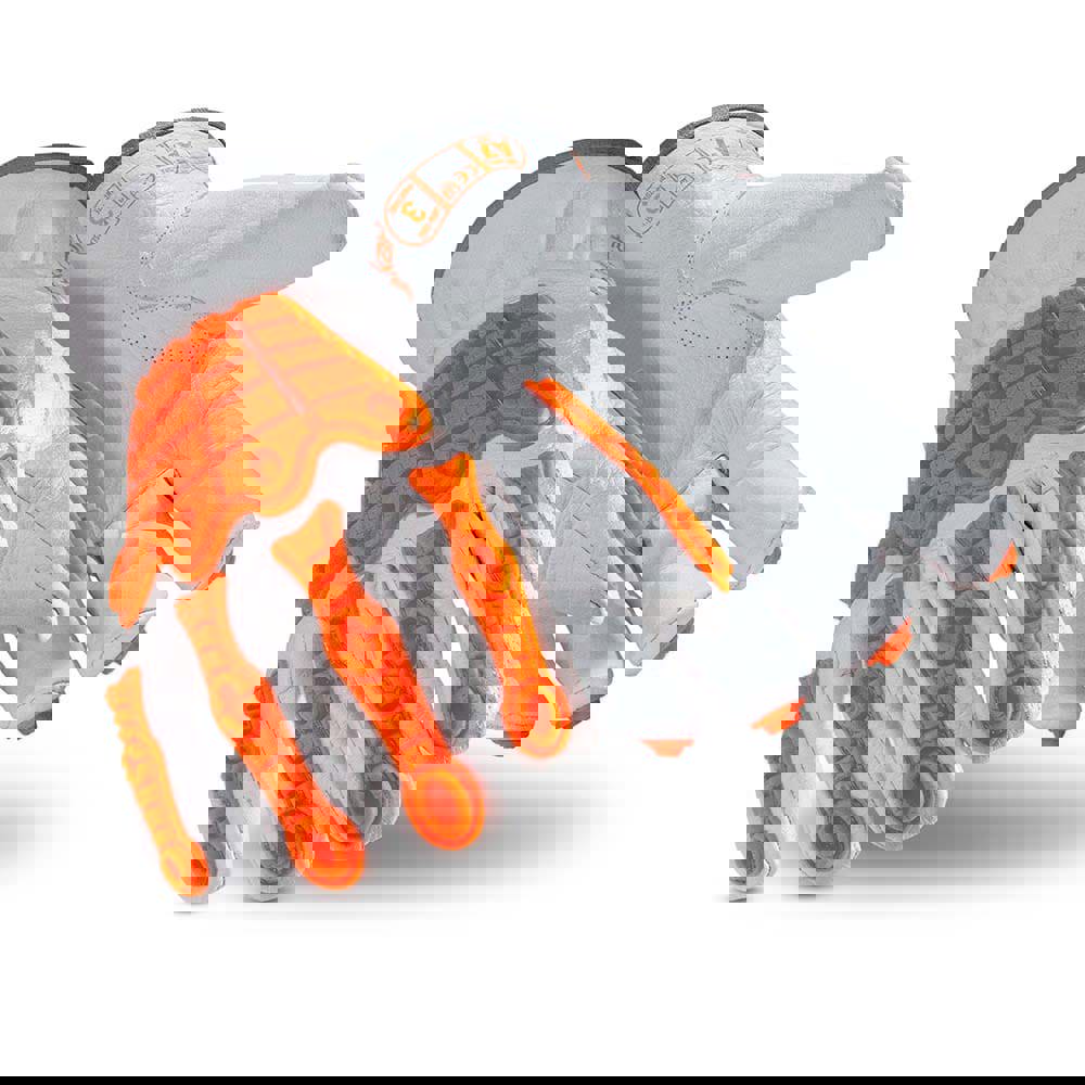 Cut, Puncture & Abrasive-Resistant Gloves: Size L, ANSI Cut A7, ANSI Puncture 3, Leather