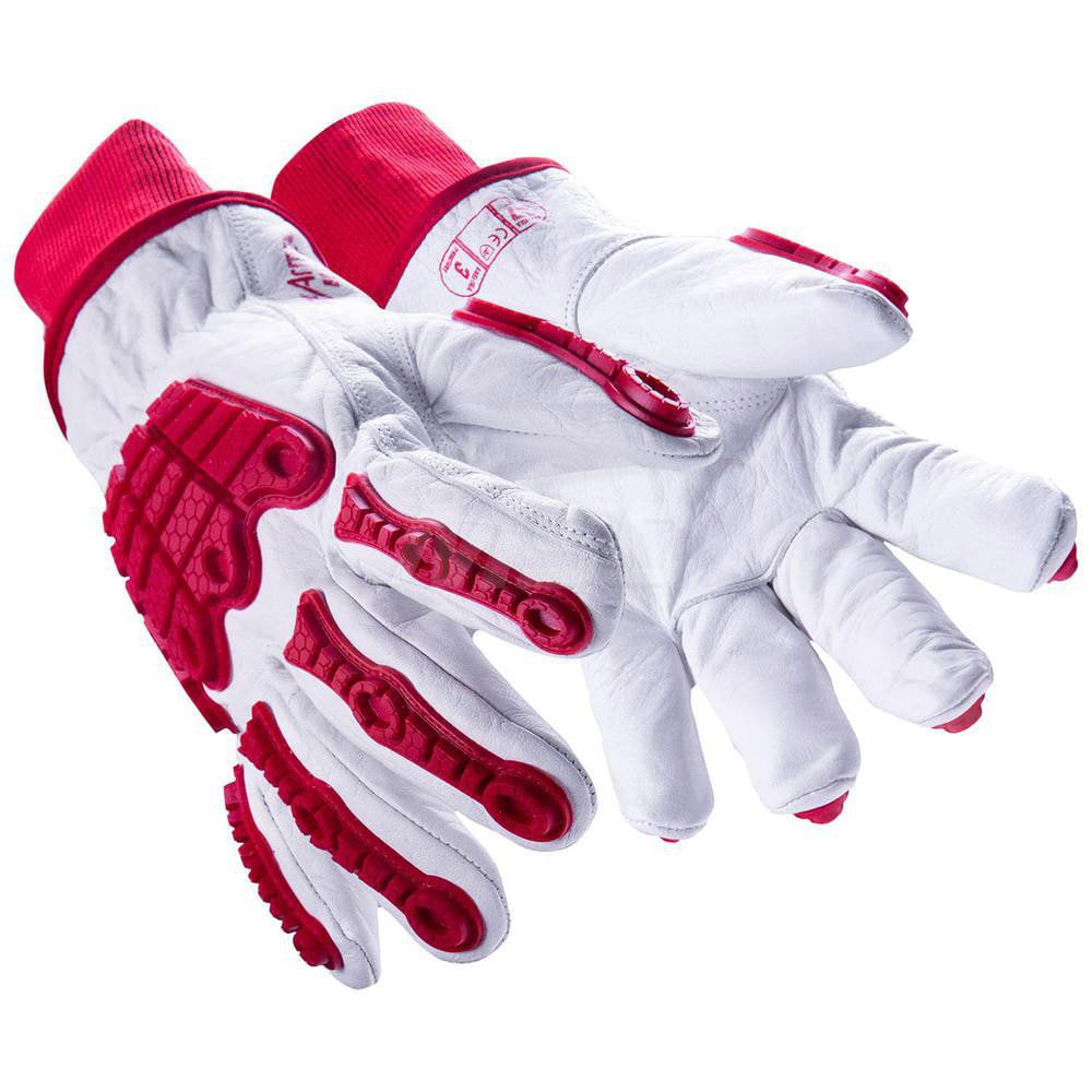 Cut & Puncture-Resistant & Impact-Resistant Gloves: Size Medium, ANSI Puncture 5, HPPE, Steel & Thinsulate Lined, HPPE, Steel, Thinsulate & Leather