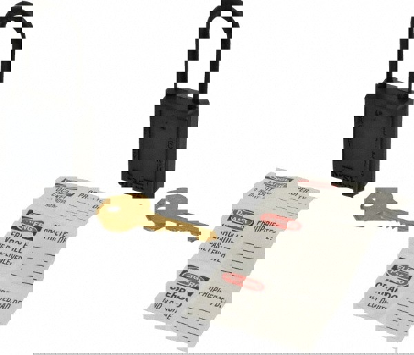 Lockout Padlock: Keyed Alike, Thermoplastic, Plastic Shackle, Black