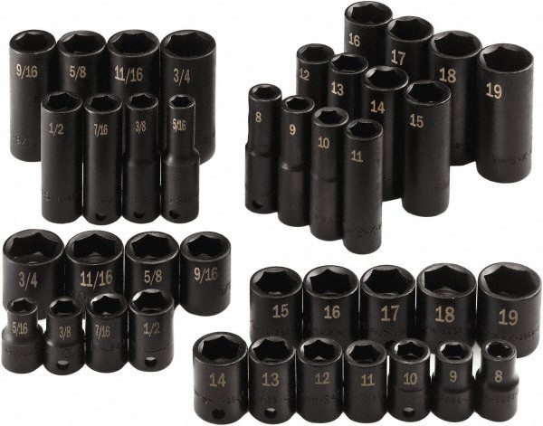 Standard Socket Set: 40 Pc
