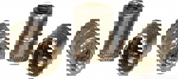 M4x0.70 Metric Coarse, Uncoated, Aluminum Knurled Rivet Nut Inserts