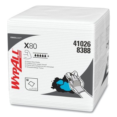 WYPALL X80 WIPES FOLDED 50 WHI