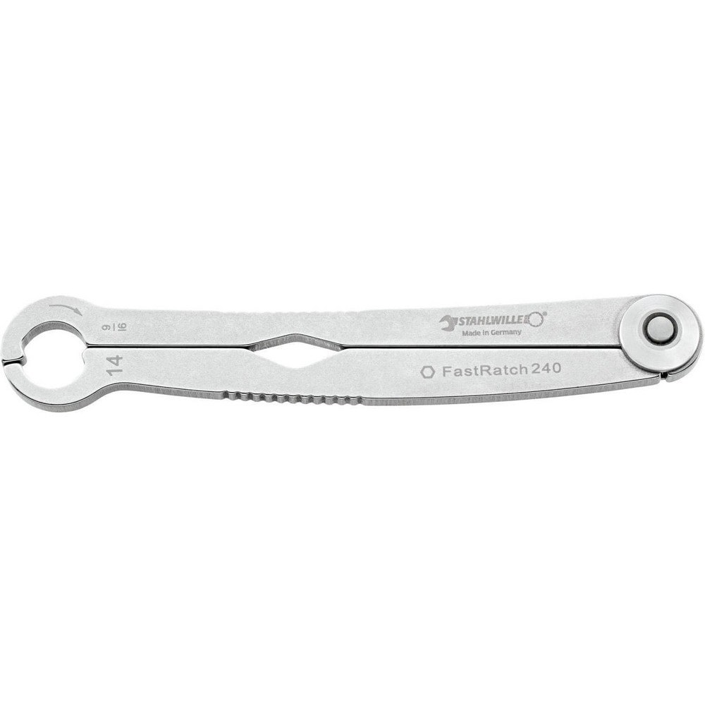 Flare Nut Wrenches; Wrench Type: Open End ; Wrench Size: 14 mm; 9/16 in ; Double/Single End: Single ; Opening Type: Patent Design, Ratcheting ; Material: Stainless Steel ; Finish: Satin
