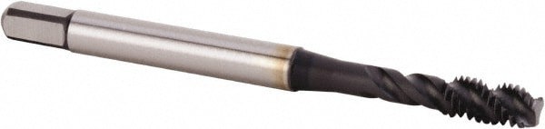 Spiral Flute Tap: M4x0.70 Metric, 3 Flutes, Modified Bottoming, 6HX Class of Fit, Powdered Metal, TiN/CrC/C Coated