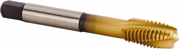 Spiral Flute Tap: M12x1.75 Metric, 3 Flutes, Plug, 6HX Class of Fit, Powdered Metal, TiCN/TiN Coated