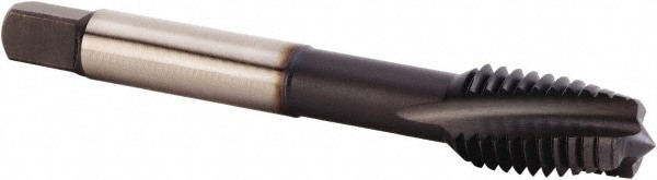 Spiral Flute Tap: M6x1.00 Metric, 3 Flutes, Plug, 6HX Class of Fit, Powdered Metal, TiN/CrC/C Coated