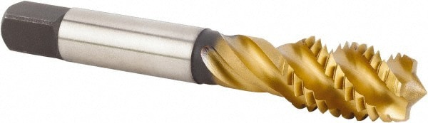 Spiral Flute Tap: 3/4-10 UNC, 4 Flutes, Modified Bottoming, 2BX Class of Fit, Powdered Metal, TiCN/TiN Coated