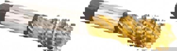 Spiral Flute Tap: #1-8 UNC, 5 Flutes, Modified Bottoming, 3BX Class of Fit, Powdered Metal, TiCN/TiN Coated