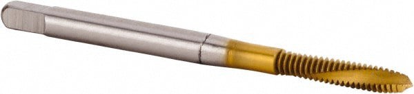 Spiral Flute Tap: #8-32 UNC, 2 Flutes, Plug, 2BX Class of Fit, Powdered Metal, TiCN/TiN Coated