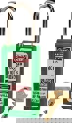 Lockout Padlock: Keyed Alike, Thermoplastic, Steel Shackle, Green