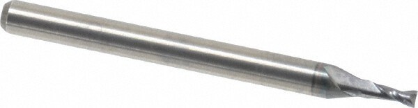 Square End Mill: 1/16'' Dia, 1/8'' LOC, 1/8'' Shank Dia, 1-1/2'' OAL, 2 Flutes, Solid Carbide