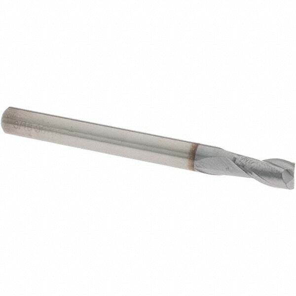 Square End Mill: 3/16'' Dia, 3/8'' LOC, 3/16'' Shank Dia, 2'' OAL, 2 Flutes, Solid Carbide
