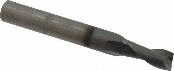 Square End Mill: 7/32'' Dia, 7/16'' LOC, 1/4'' Shank Dia, 2'' OAL, 2 Flutes, Solid Carbide