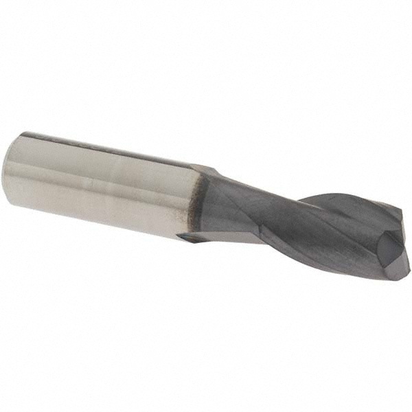 Square End Mill: 3/8'' Dia, 5/8'' LOC, 3/8'' Shank Dia, 2'' OAL, 2 Flutes, Solid Carbide