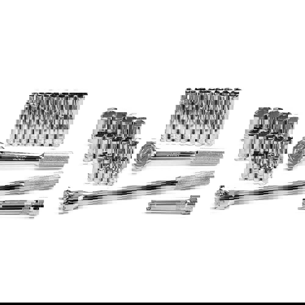 Socket Set: Deep & Standard, 23 Pc, 1/2