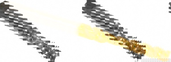 Spiral Flute Tap: #10-32, UNF, 3 Flute, Bottoming, 2B Class of Fit, Vanadium High Speed Steel, TiN Finish