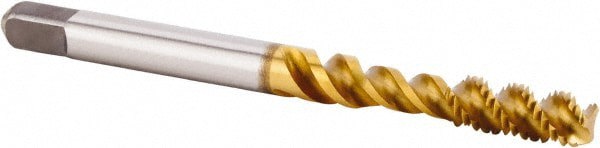 Spiral Flute Tap: M3x0.50 Metric, 2 Flutes, Bottoming, 6H Class of Fit, High Speed Steel, Bright/Uncoated