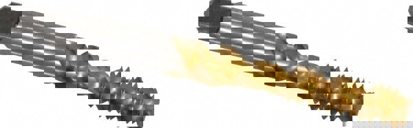 Spiral Flute Tap: 1/4-20, UNC, 3 Flute, Bottoming, 3B Class of Fit, Vanadium High Speed Steel, TiN Finish