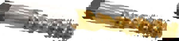 Spiral Flute Tap: 5/16-18, UNC, 3 Flute, Bottoming, 3B Class of Fit, Vanadium High Speed Steel, TiN Finish