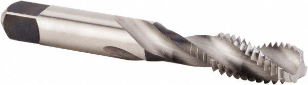 Straight Flute Tap: #10-32 UNC, 2 Flute, Plug Chamfer, 2B Class of Fit, High-Speed Steel, Titanium Nitride Finish