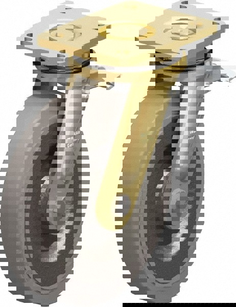 Swivel Top Plate Caster: Solid Rubber, 8