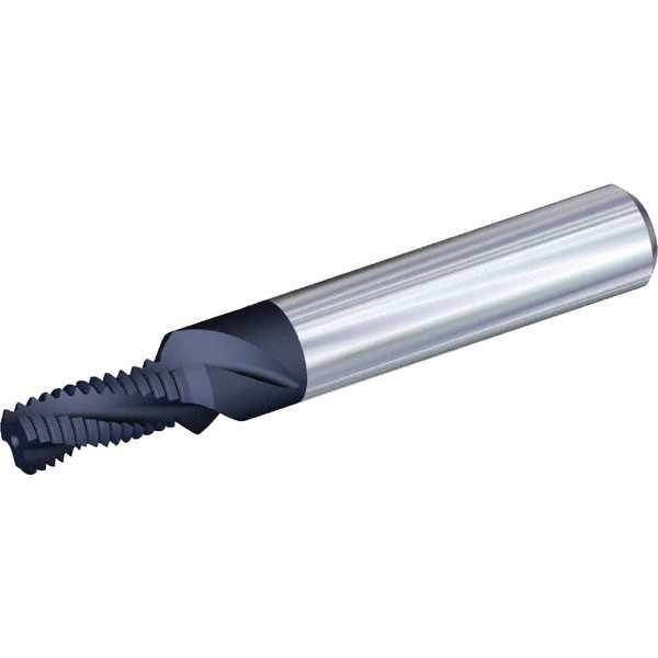 Helical Flute Thread Mill: 3/8-16, Internal, 3 Flute, 12.00 mm Shank Dia, Solid Carbide