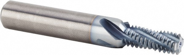 Helical Flute Thread Mill: 9/16-12, Internal, 4 Flute, 16.00 mm Shank Dia, Solid Carbide