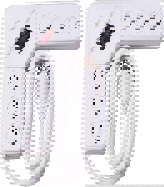 6 Outlets, 125 Volts, 15 Amps, 4' Cord, Power Outlet Strip
