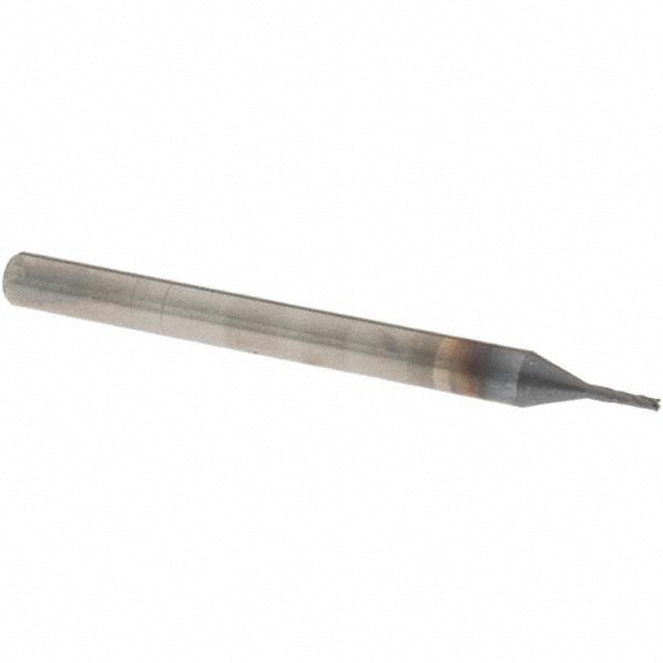 Square End Mill: 1/32'' Dia, 5/64'' LOC, 1/8'' Shank Dia, 1-1/2'' OAL, 4 Flutes, Solid Carbide