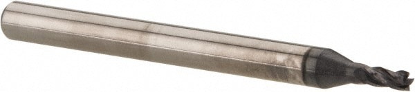 Square End Mill: 1/16'' Dia, 1/8'' LOC, 1/8'' Shank Dia, 1-1/2'' OAL, 4 Flutes, Solid Carbide