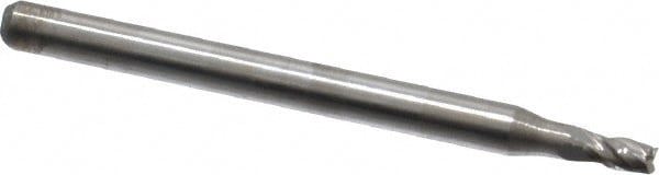 Square End Mill: 0.0787'' Dia, 0.1575'' LOC, 4 Flutes, Solid Carbide