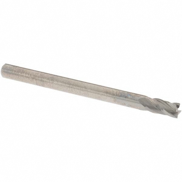 Square End Mill: 0.1181'' Dia, 0.2362'' LOC, 4 Flutes, Solid Carbide