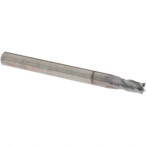 Square End Mill: 5/32'' Dia, 5/16'' LOC, 3/16'' Shank Dia, 2'' OAL, 4 Flutes, Solid Carbide