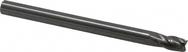 Square End Mill: 0.1575'' Dia, 0.315'' LOC, 4 Flutes, Solid Carbide