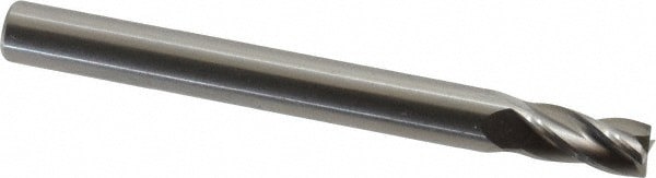 Square End Mill: 0.1772'' Dia, 0.3543'' LOC, 4 Flutes, Solid Carbide