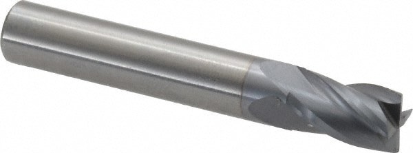 Square End Mill: 5/16'' Dia, 1/2'' LOC, 5/16'' Shank Dia, 2'' OAL, 4 Flutes, Solid Carbide