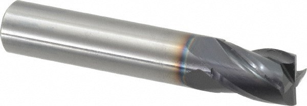 Square End Mill: 7/16'' Dia, 5/8'' LOC, 7/16'' Shank Dia, 2-1/2'' OAL, 4 Flutes, Solid Carbide