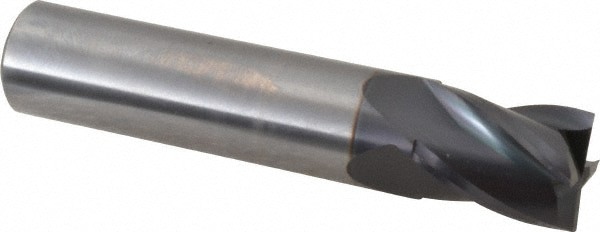 Square End Mill: 1/2'' Dia, 5/8'' LOC, 1/2'' Shank Dia, 2-1/2'' OAL, 4 Flutes, Solid Carbide