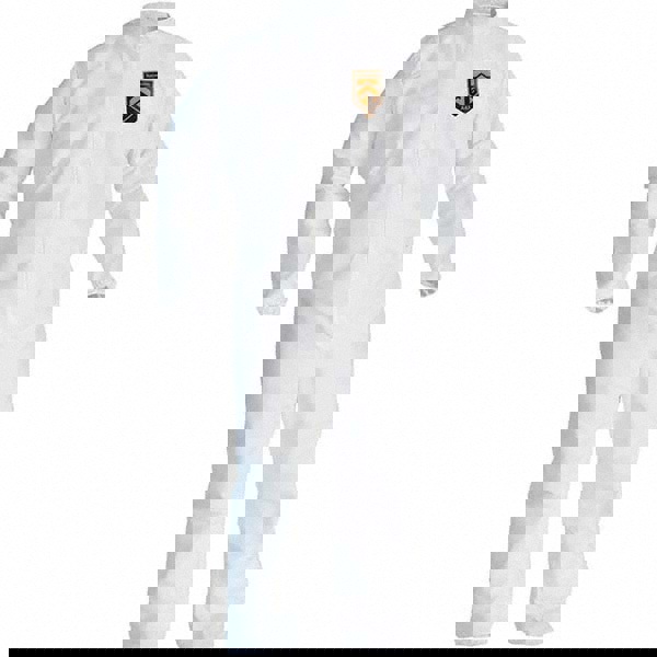 Disposable Coveralls: Size 5X & 6X-Large, Film Laminate, Zipper Closure