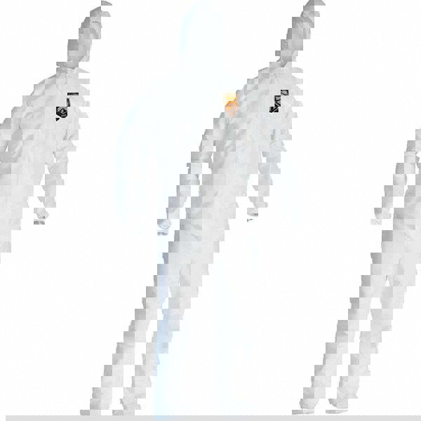 Disposable Coveralls: Size Small, Film Laminate, Zipper Closure