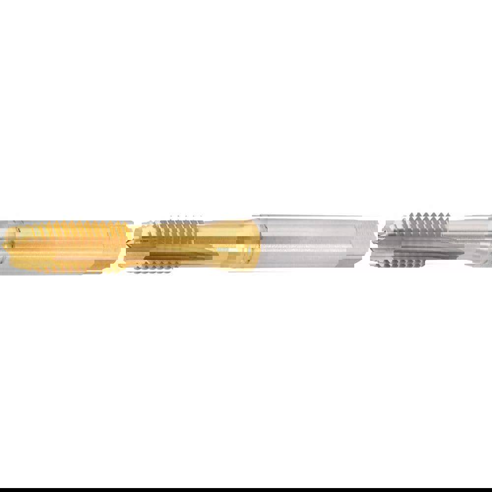 Spiral Point Tap: M5x0.8 Metric, 2 Flutes, Plug Chamfer, 6HX Class of Fit, High-Speed Steel-E-PM, TiN Coated