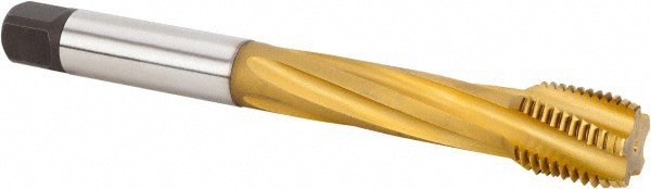 Spiral Flute Tap: M42x4.50 Metric, 6 Flutes, Modified Bottoming, 6HX Class of Fit, Powdered Metal, TIN Coated