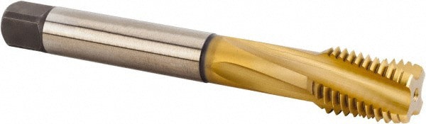 Spiral Flute Tap: M30x3.50 Metric, 5 Flutes, Modified Bottoming, 6HX Class of Fit, Powdered Metal, TIN Coated