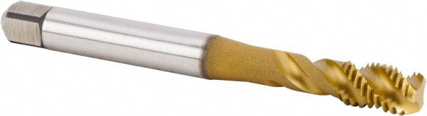 Spiral Flute Tap: M5x0.80 Metric, 3 Flutes, Bottoming, 6HX Class of Fit, Powdered Metal, TIN Coated