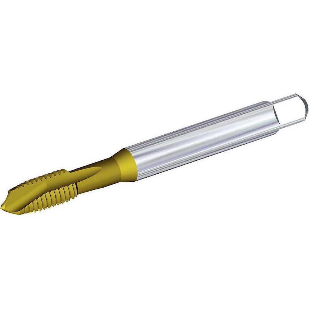 Spiral Point Tap: M12x1.5 Metric Fine, 3 Flutes, Plug Chamfer, 6HX Class of Fit, High-Speed Steel-E-PM, TiN Coated